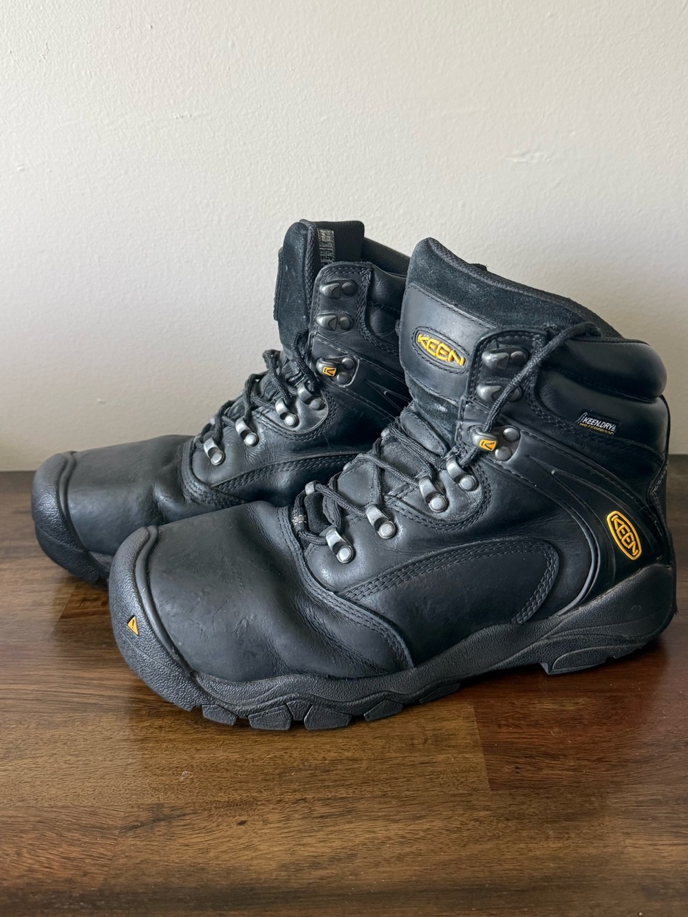 Keen Utility Louisville Steel Toe Work Black Leather Waterproof Men’s Size 8 EE